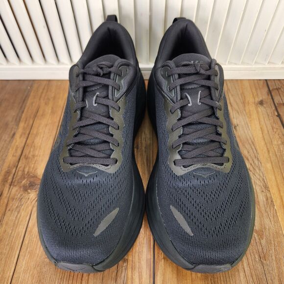 Hoka One One Bondi 8 Mens Sz 11.5 D Triple Black Running Sneakers Shoes 1123202 - Picture 9 of 11